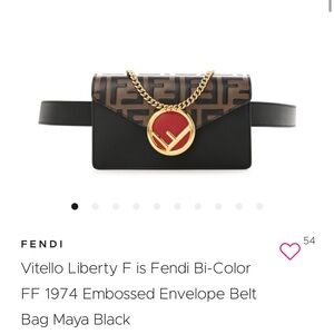 Vitello Liberty F is Fendi Bi-Color FF Envelope Belt Bag Maya Black